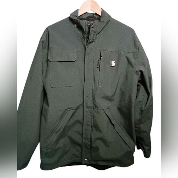 Men's Carhartt C72 EVG Green Shoreline Coat Waterproof Breathable Jacket Work S - Picture 1 of 5